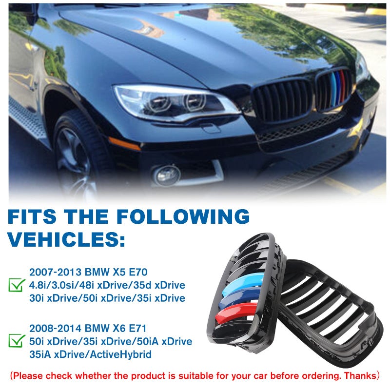 BILLDIO Front Grill M Color Grille For 2007-2014 X5 E70 X6 E71 - Image 4
